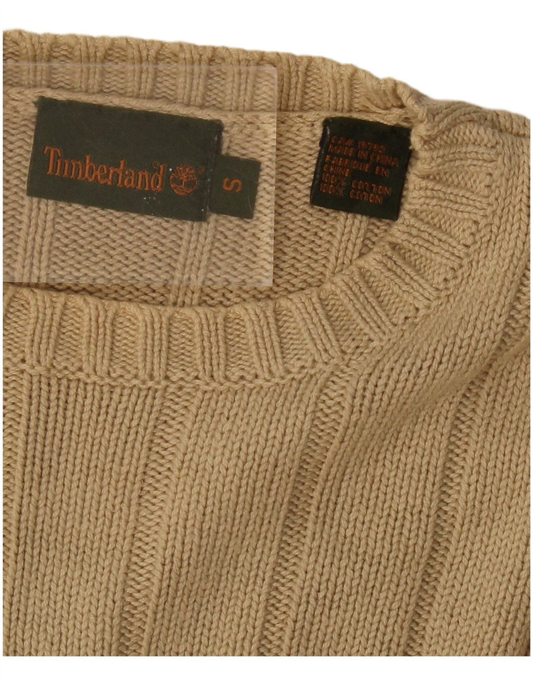 Maglione maglione girocollo da uomo TIMBERLAND piccolo cotone beige