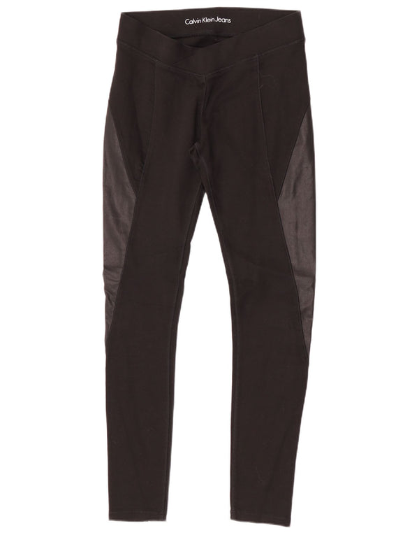 Leggings grafici da donna Calvin Klein Jeans UK 10 Small Black Colourblock