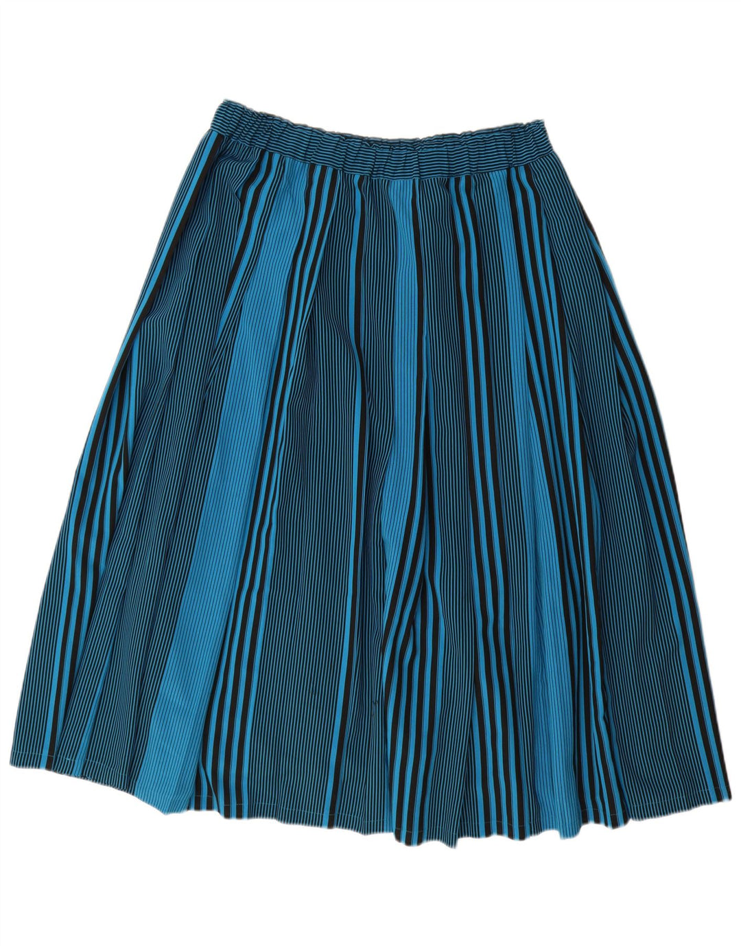 Gonna a pieghe da donna VINTAGE IT 44 media W32 poliestere a righe blu