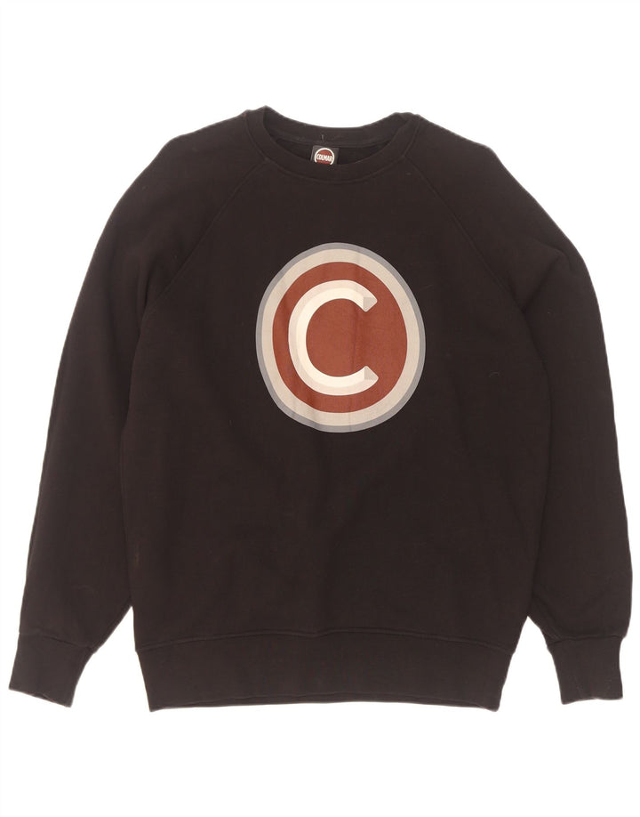 Felpa grafica da uomo Colmar maglione grande cotone nero