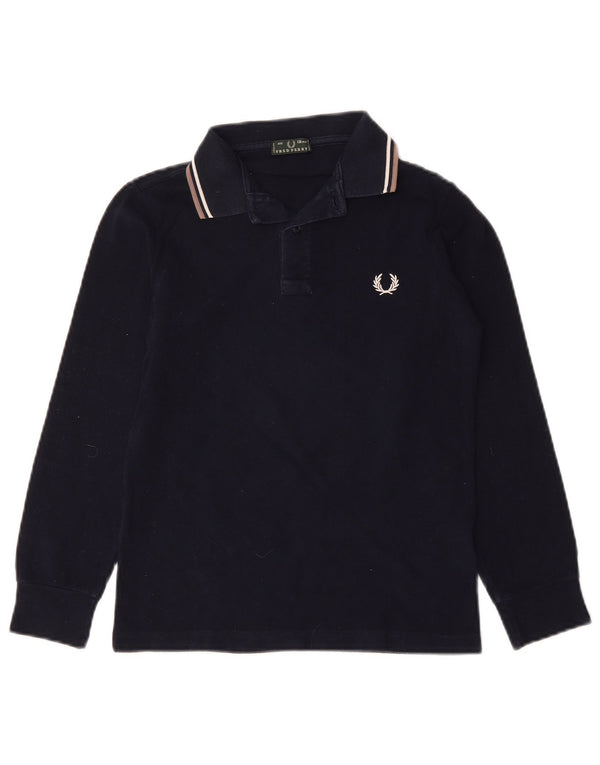 Polo a maniche lunghe da bambino Fred Perry 11-12 anni in cotone blu navy
