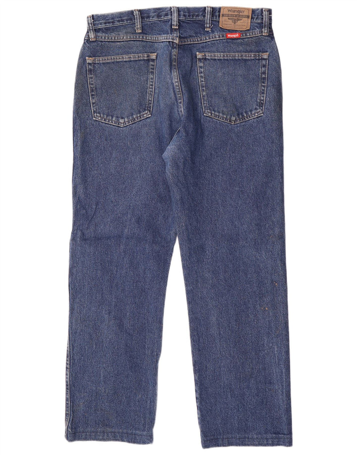 Jeans dritti da uomo Wrangler vestibilità regolare W35 L30 cotone blu