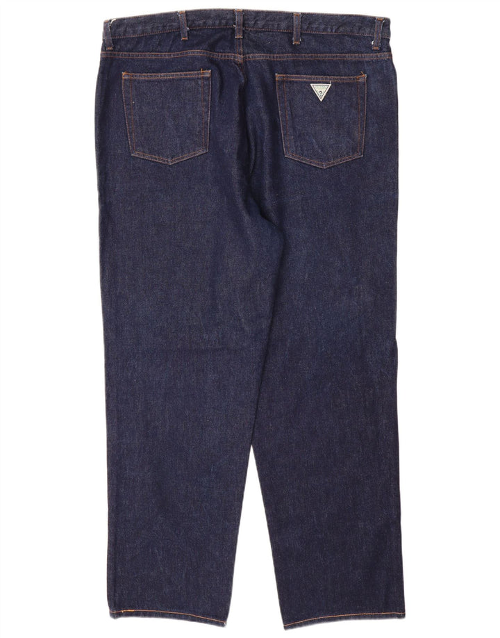 Jeans dritti da uomo Guess W42 L32 cotone blu navy