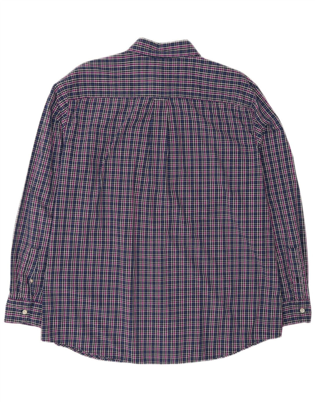 CHAPS Mens Big & Tall Shirt XL Navy Blue Check Cotton