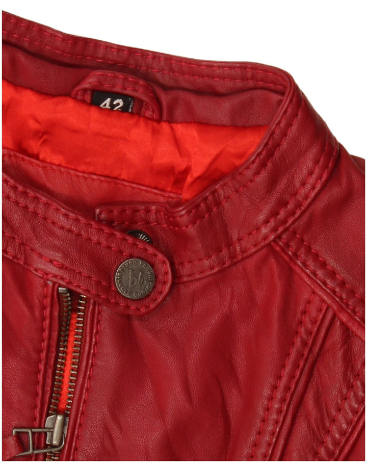 Giacca in pelle da donna vintage IT 42 in pelle rossa media