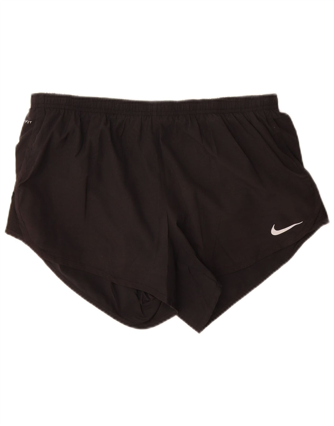 Pantaloncini sportivi NIKE Dri Fit da donna UK 14 Large Nero Poliestere
