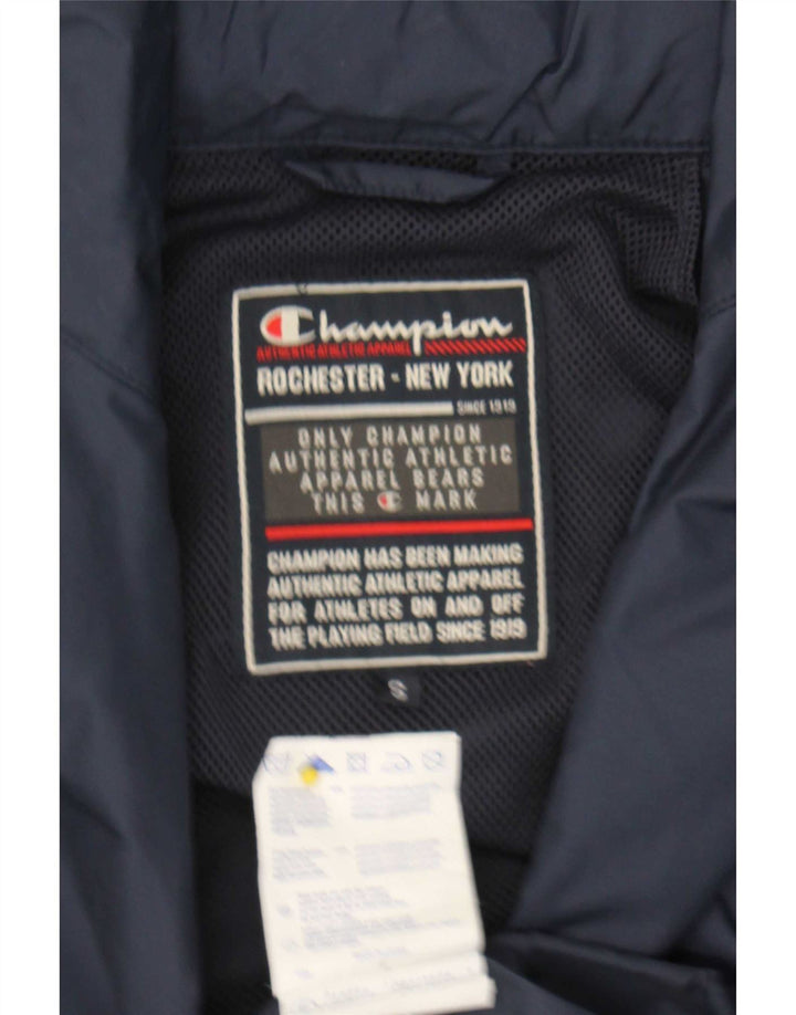 Giacca antipioggia con cappuccio da uomo Champion UK 36 Small Blu Navy Poliammide