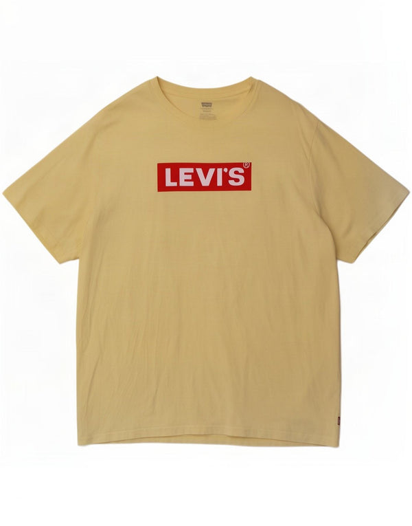 T-shirt grafica da uomo con vestibilità rilassata Levi's Top XL in cotone giallo