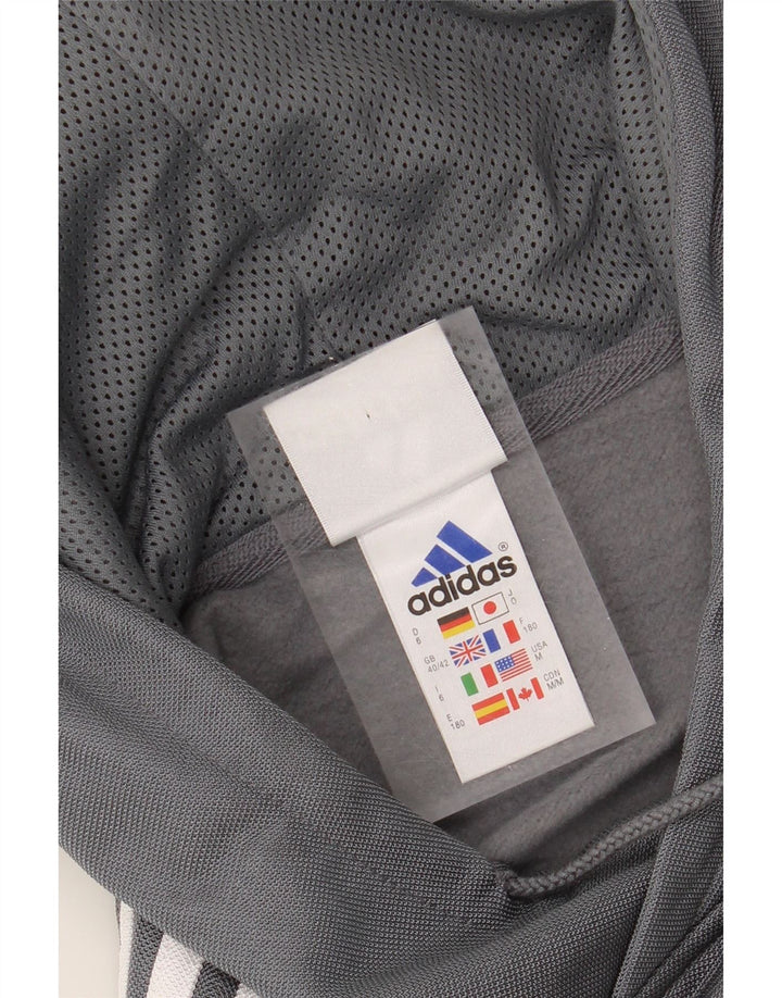 ADIDAS Mens Hoodie Jumper UK 40/42 Medium Grey Polyester Vintage Adidas and Second-Hand Adidas from Messina Hembry 