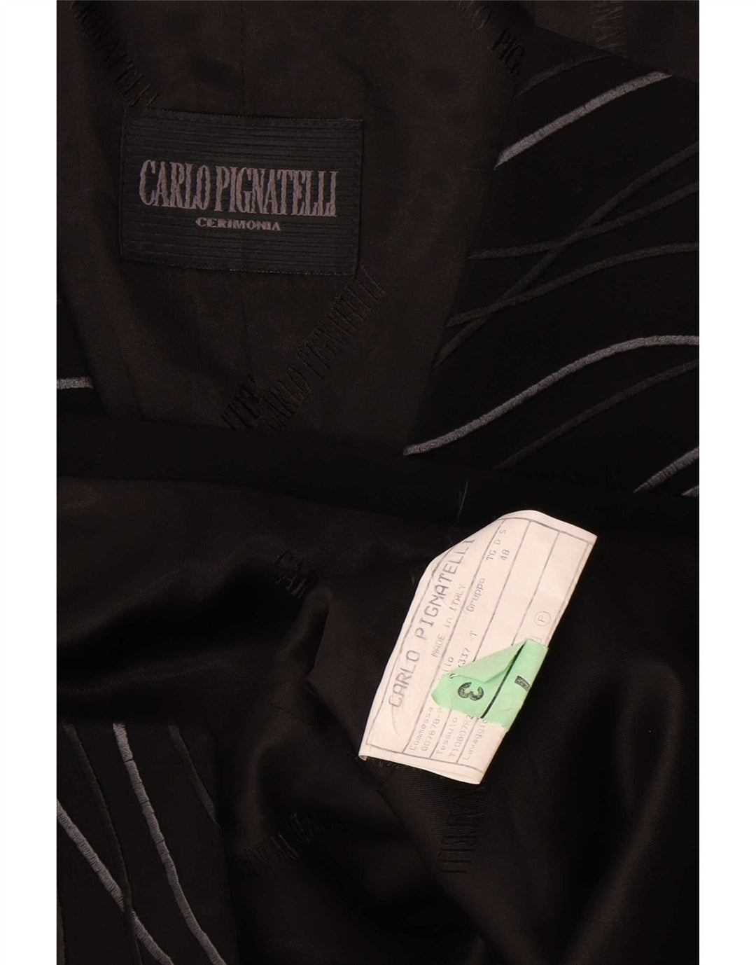 Gilet Uomo Carlo Pignatelli IT 48 Acetato Medio Rigato Nero