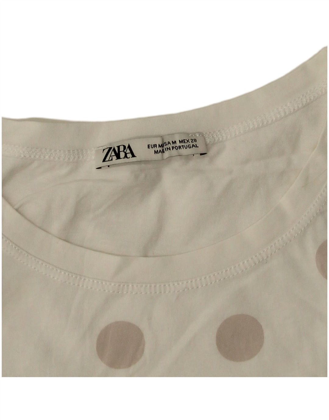 T-shirt Zara da donna Top UK 14 a pois bianchi medi