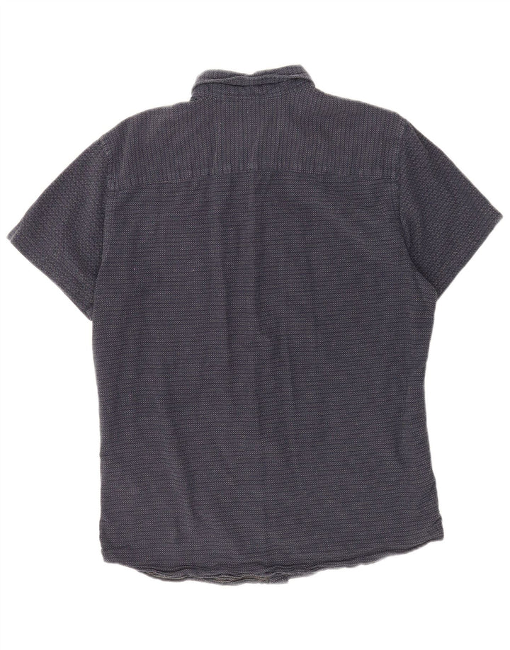 Camicia a maniche corte da uomo Jack & Jones grande in cotone maculato blu navy