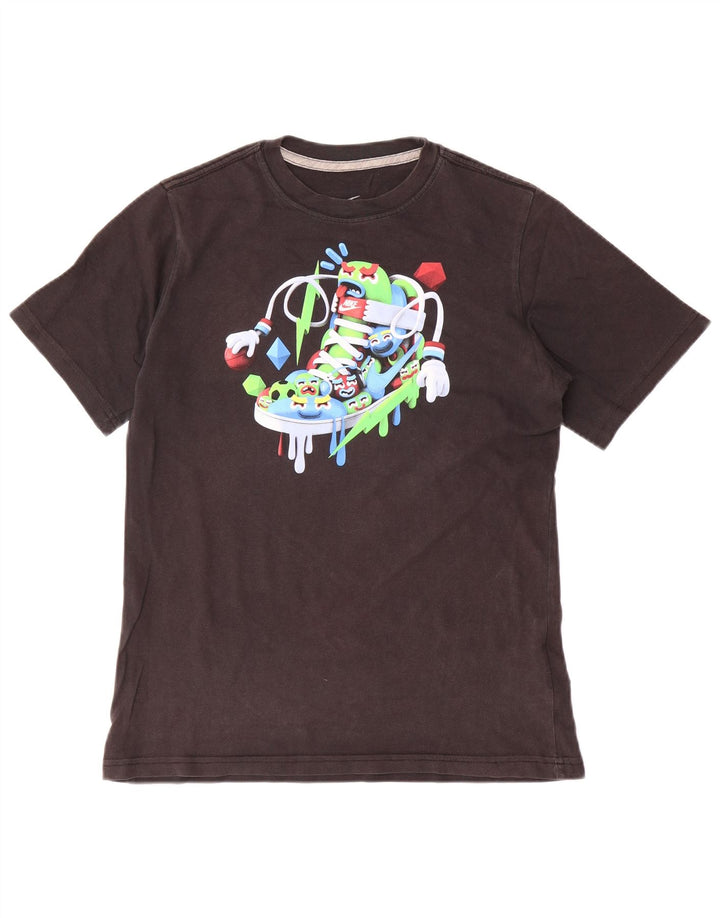 T-shirt grafica da ragazzo Nike Top 12-13 anni grande in cotone nero