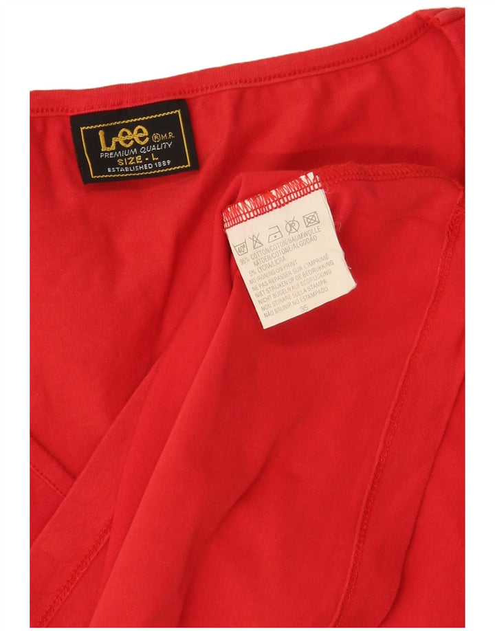 Canotta corta da donna Lee UK 14 grande cotone rosso