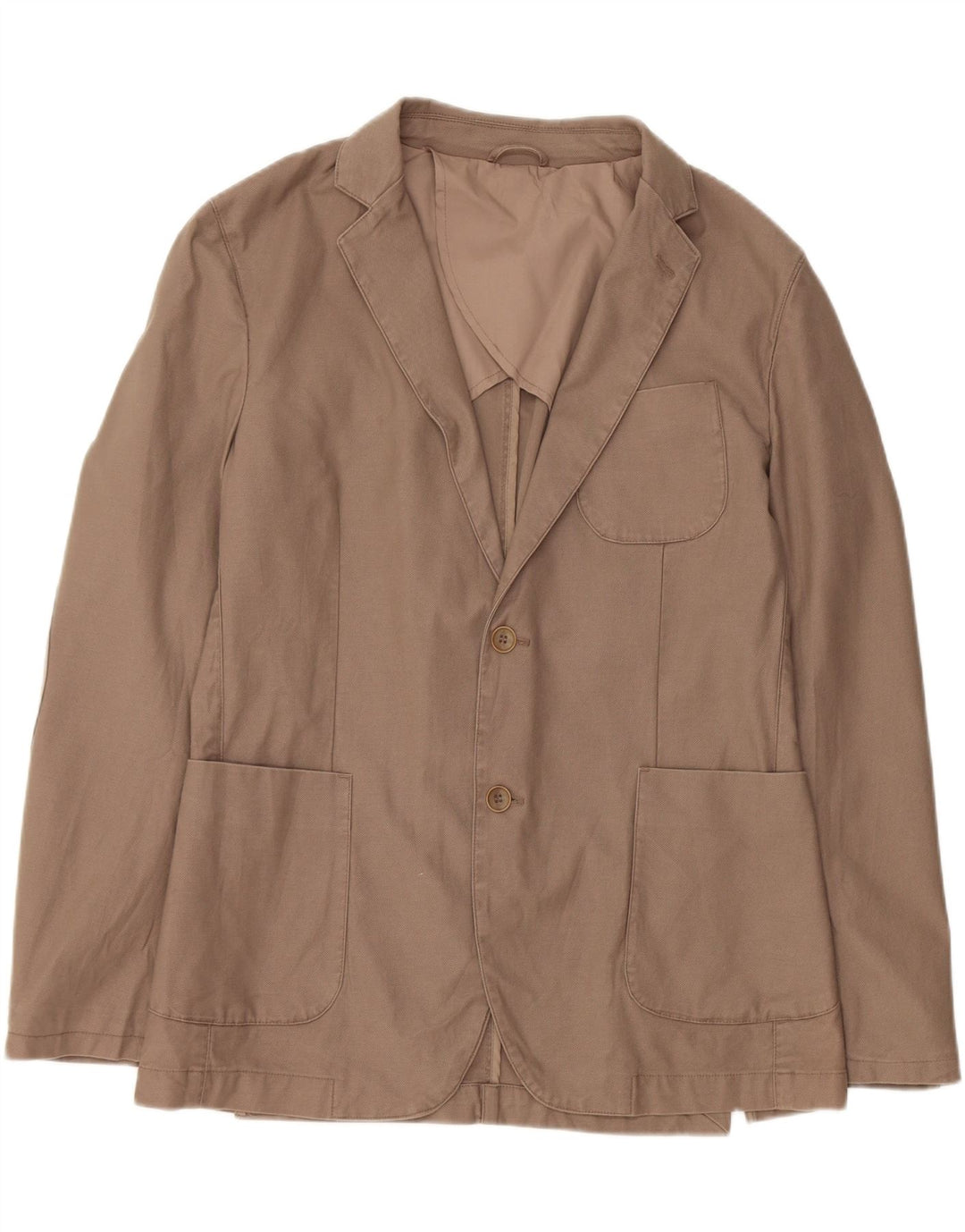 Giacca Blazer da Uomo a 2 Bottoni Benetton IT 52 XL Cotone Beige