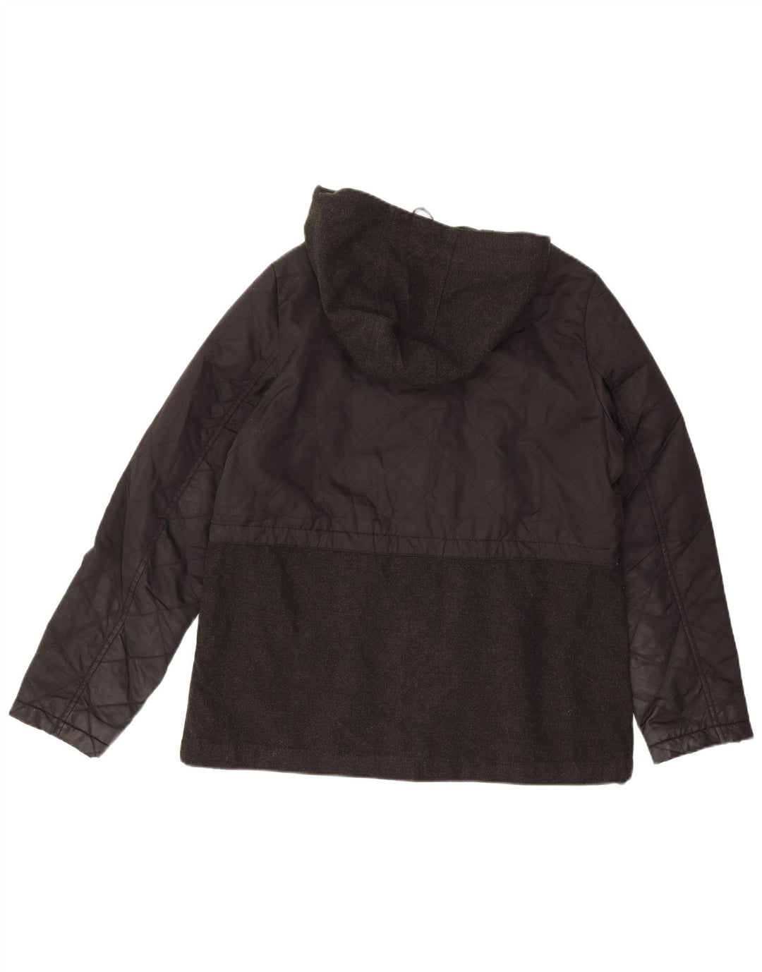 Giacca trapuntata con cappuccio da donna Topshop UK 14 grande poliestere nero