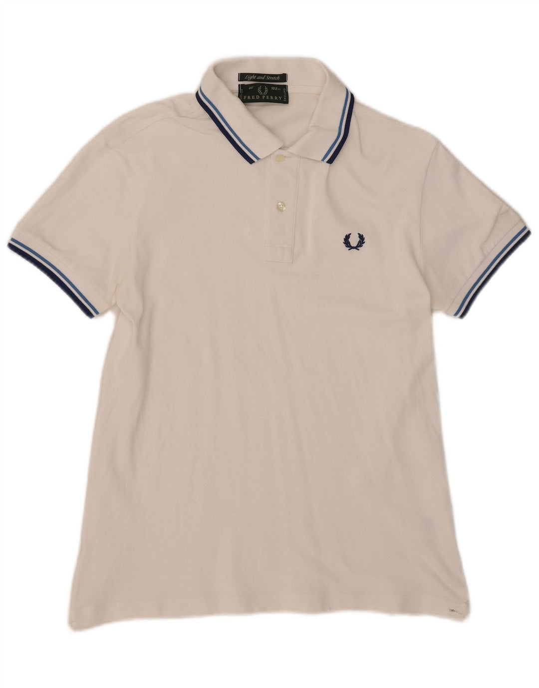 Polo Fred Perry da uomo leggera ed elasticizzata piccola in cotone bianco