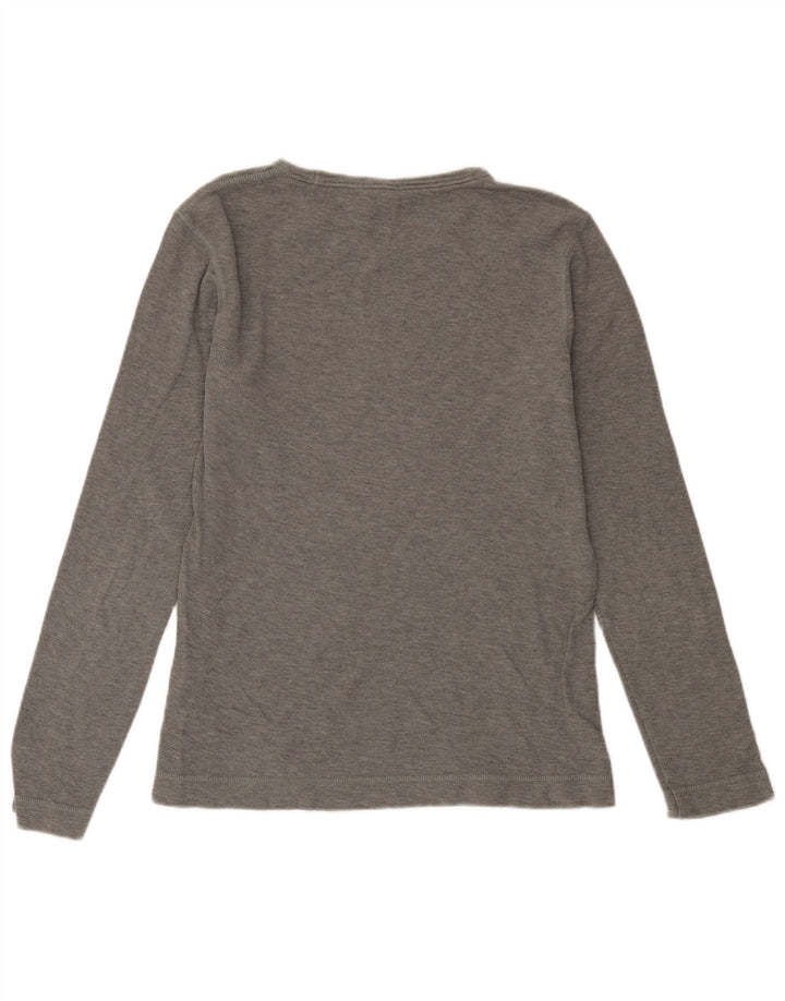 Top HUGO BOSS da uomo slim fit a maniche lunghe in cotone grigio grande