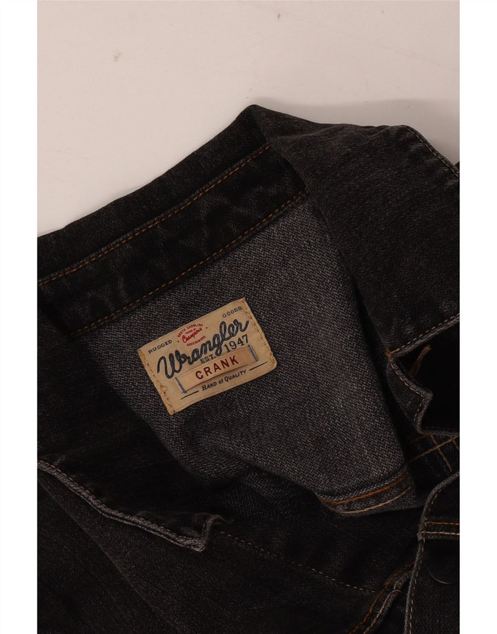 Giacca in denim Crank da uomo Wrangler UK 36 piccola nera