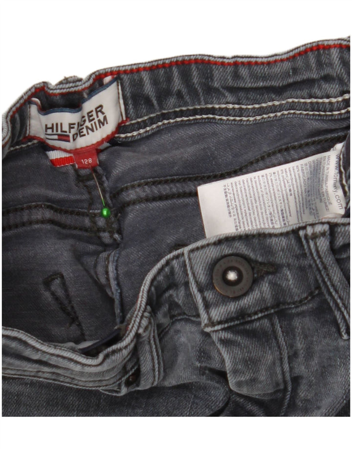TOMMY HILFIGER Jeans skinny bambina 7-8 anni W20 L22 Cotone grigio