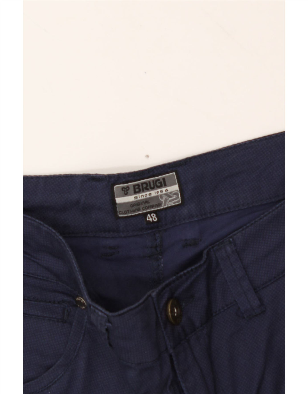 BRUGI Mens Casual Shorts IT 48 Medium W30 Navy Blue Cotton Vintage Brugi and Second-Hand Brugi from Messina Hembry 