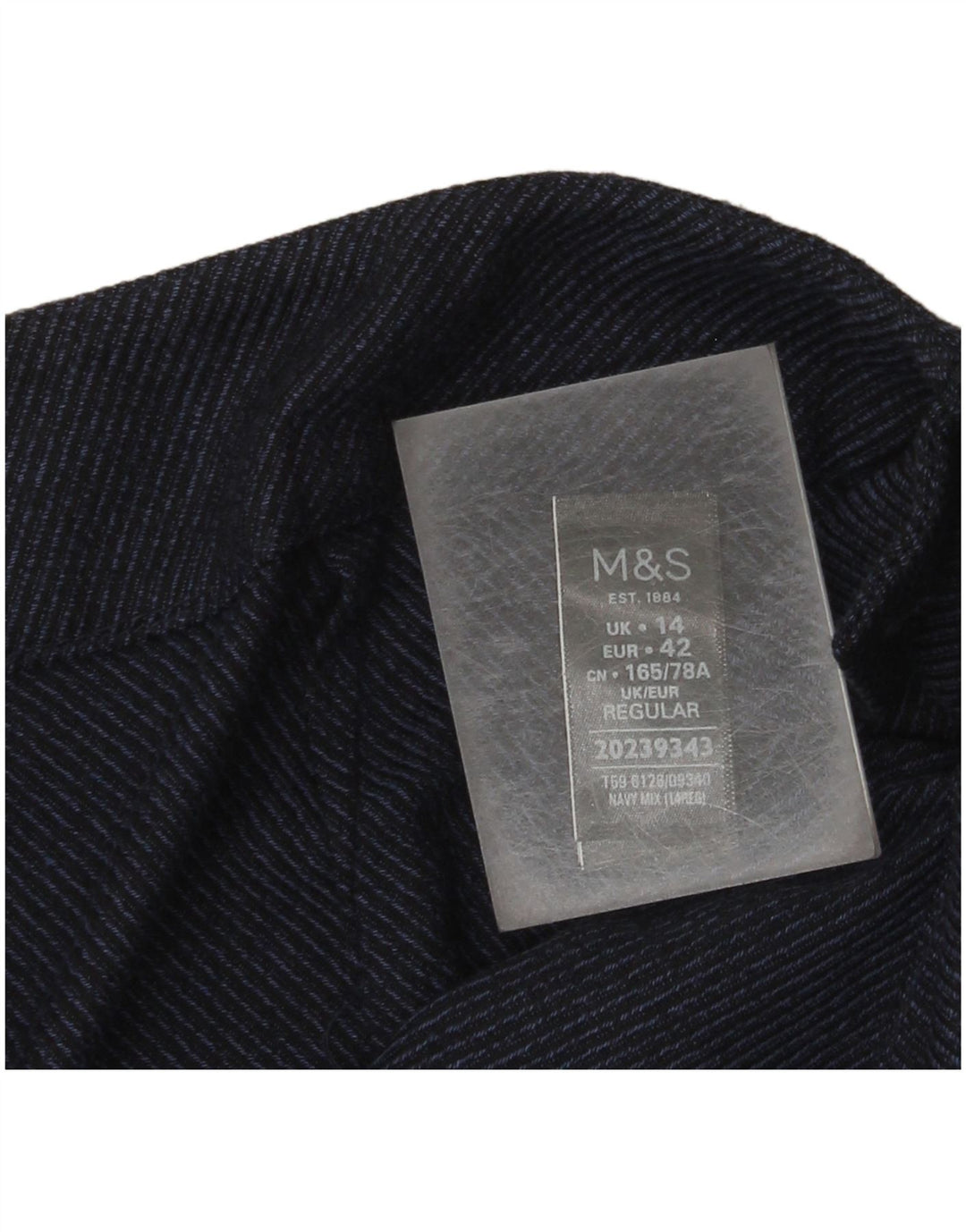 Pantaloni casual da donna Marks & Spencer UK 14 medi W34 L28 Blu navy