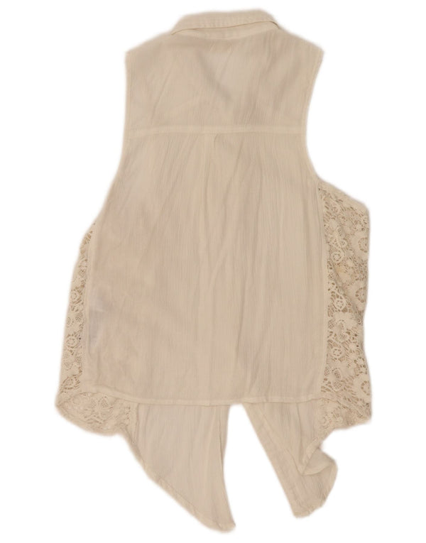 Camicetta senza maniche da donna Hollister UK 14 Cotone beige medio
