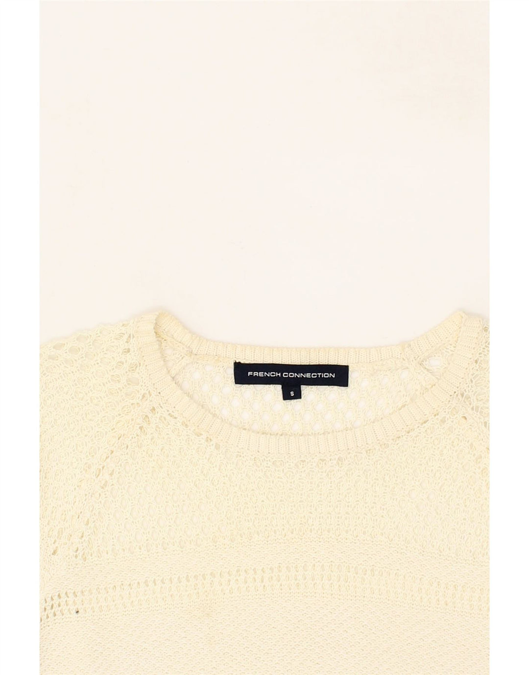 FRENCH CONNECTION Womens Boat Neck Jumper Sweater UK 10 Small Off White Vintage French Connection and Second-Hand French Connection from Messina Hembry 