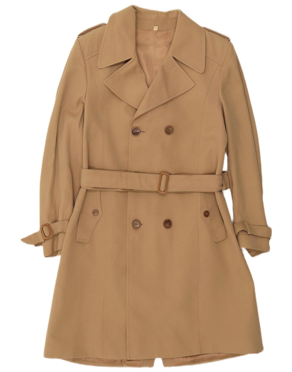 Trench vintage da donna IT 52 2XL Beige Lana