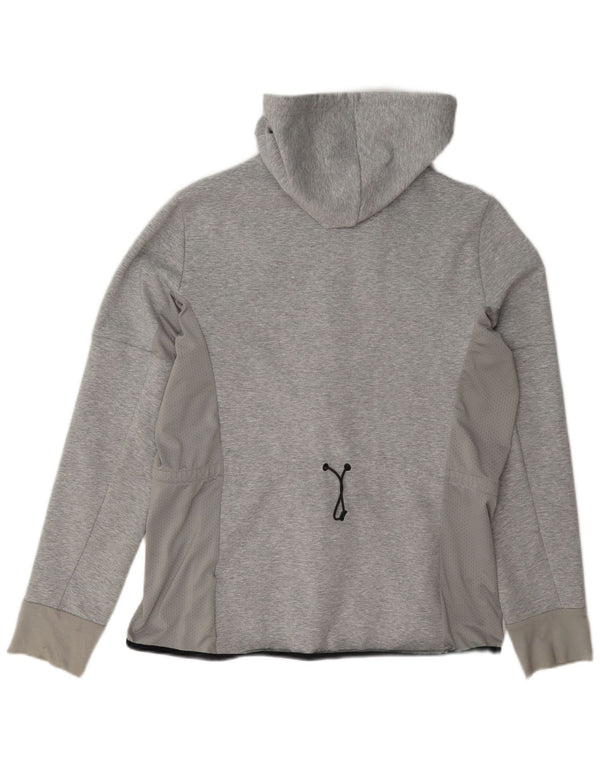 Felpa con cappuccio e zip da donna Adidas UK 16/18 Large Grigio Cotone