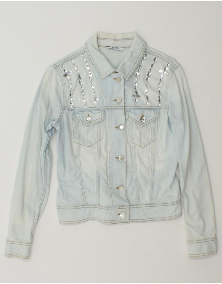 LIU JO Womens Crop Denim Jacket IT 40 Small Blue Cotton Vintage Liu Jo and Second-Hand Liu Jo from Messina Hembry 