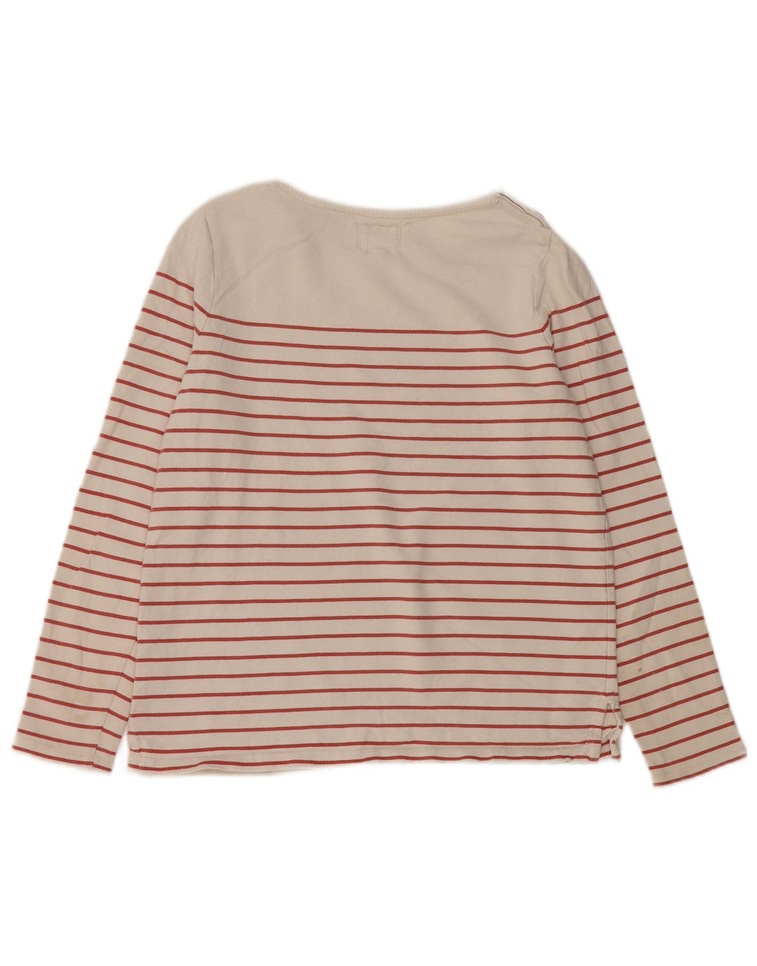 FAT FACE Top da donna a maniche lunghe UK 8 piccolo cotone a righe bianco sporco