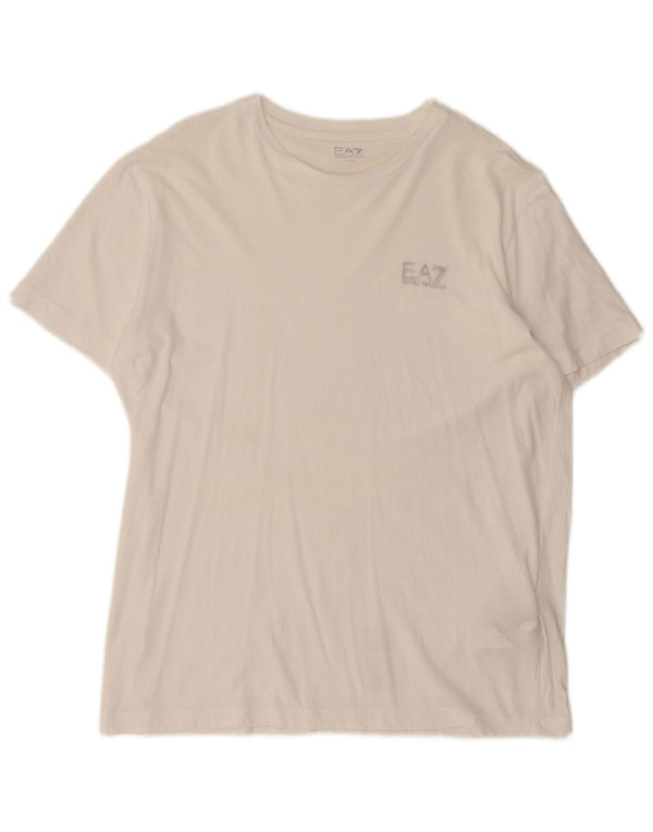 Emporio Armani Womens Graphic T-Shirt Top UK 14 Large White Cotton