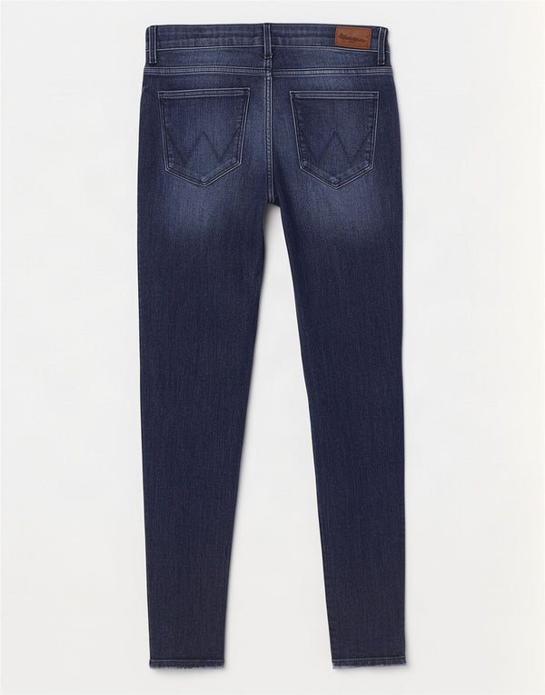 Jeans skinny da donna Wrangler W29 L27 cotone blu navy
