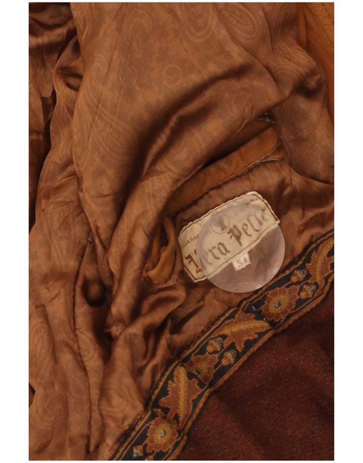 Giacca vintage in pelle scamosciata da uomo IT 54 2XL in pelle marrone