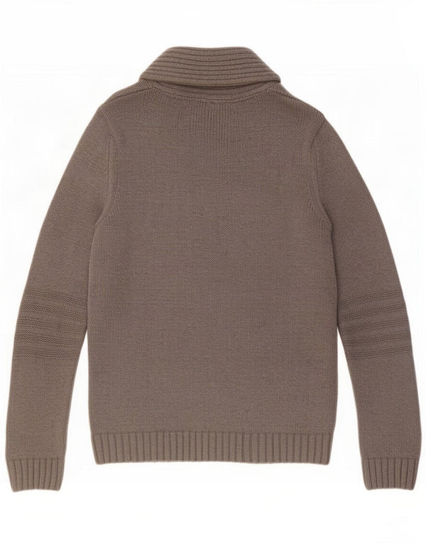 Tommy Hilfiger Uomo Maglione con collo a scialle Maglione grande in cotone grigio