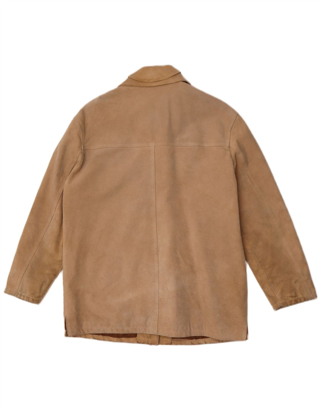Giacca vintage in pelle scamosciata da donna IT 44 in pelle beige media