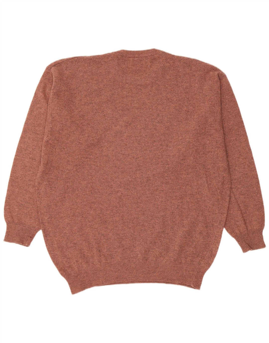Maglione da uomo girocollo Benetton, grande, in lana vergine marrone