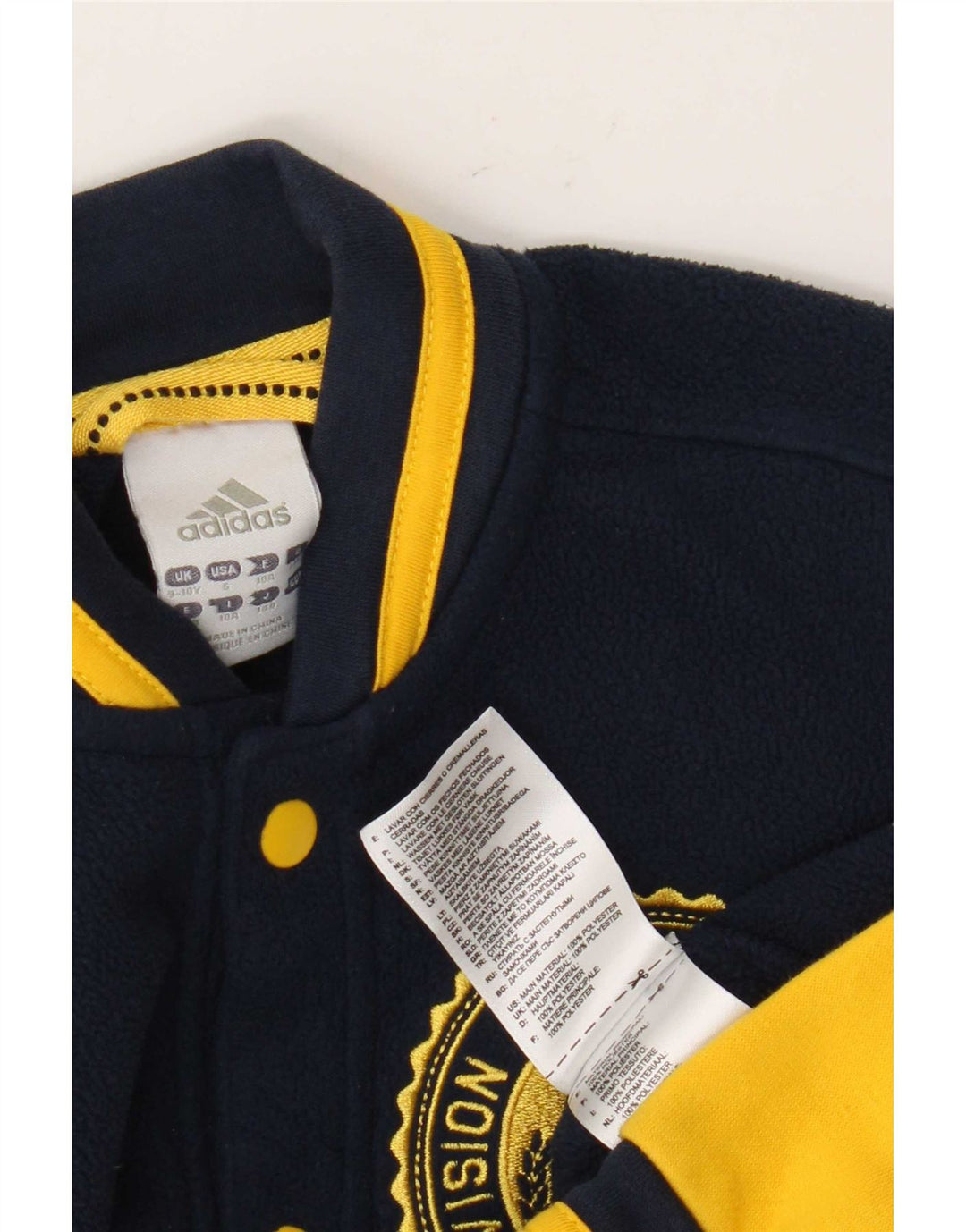 Giacca in pile grafica Adidas da ragazzo 9-10 anni Blu navy Colourblock