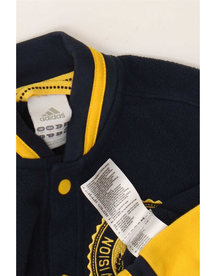 Giacca in pile grafica Adidas da ragazzo 9-10 anni Blu navy Colourblock