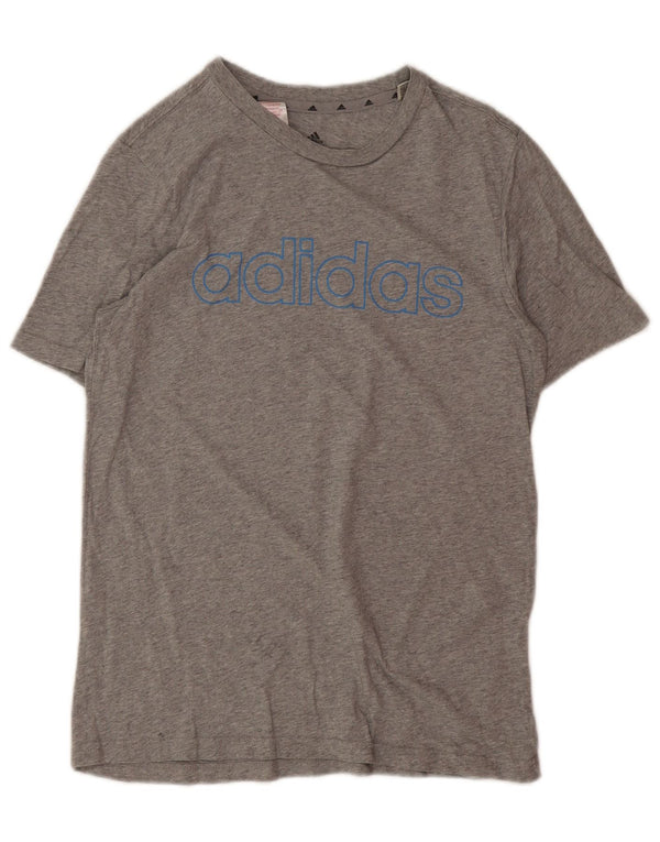 T-shirt grafica Adidas da bambino 13-14 anni in cotone grigio puntinato