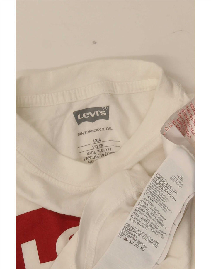 T-shirt grafica per ragazzi Levi's Top 11-12 anni in cotone bianco