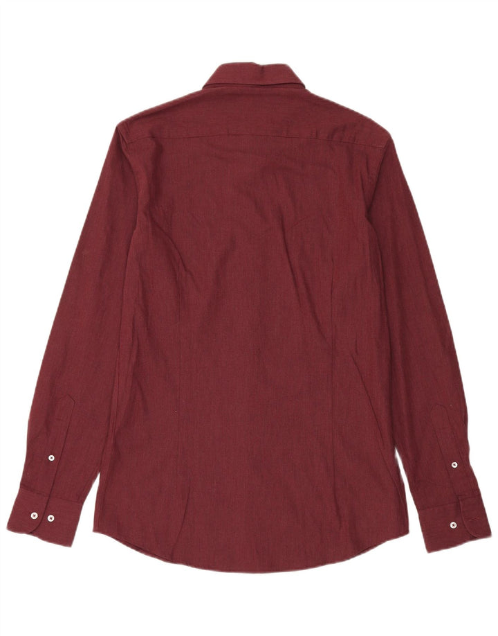 Camicia Uomo Massimo Dutti Piccola Bordeaux Cotone