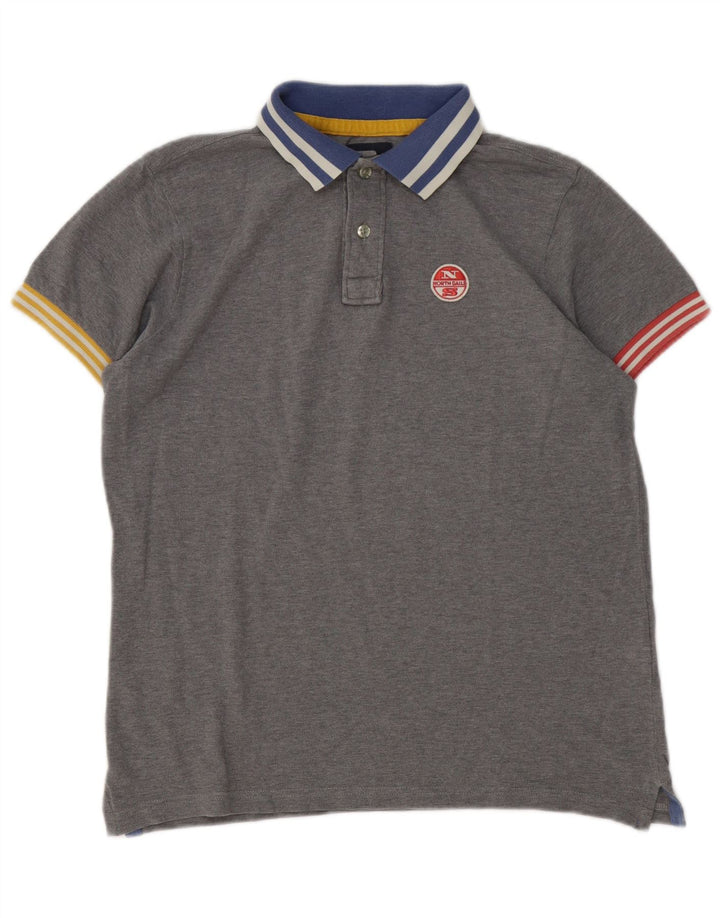 Polo da rugby da uomo North Sails Small in cotone grigio