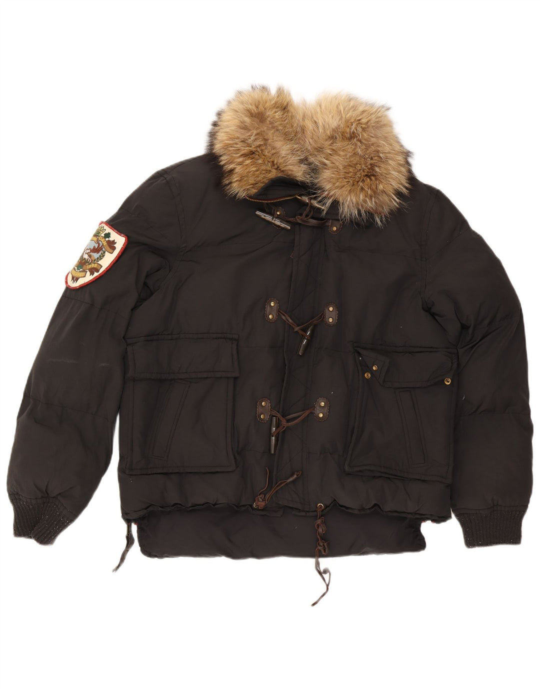 Giacca imbottita da uomo Dsquared IT 52 XL in cotone color block nero