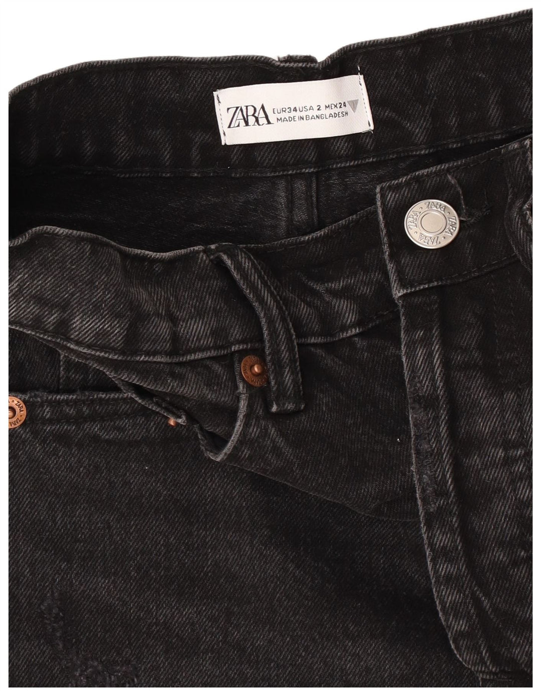Pantaloncini di jeans da donna Zara EU 34 2XS W24 Neri