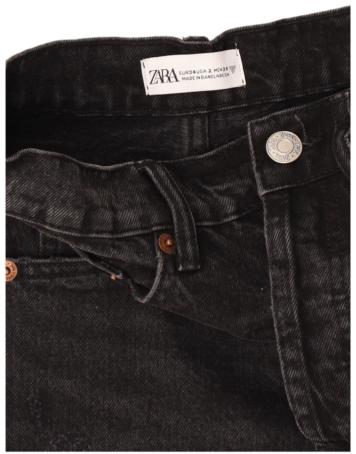Pantaloncini di jeans da donna Zara EU 34 2XS W24 Neri