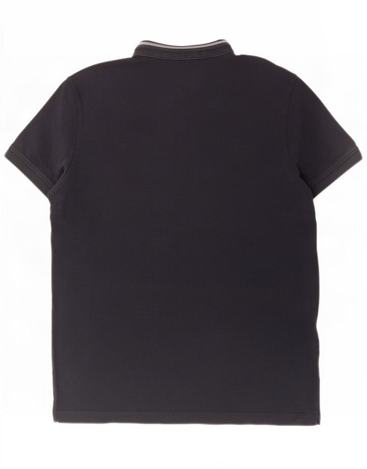 Massimo Dutti Polo da uomo grande in cotone blu navy
