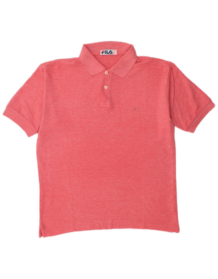 Polo da uomo Fila IT 46 Small in cotone screziato rosso
