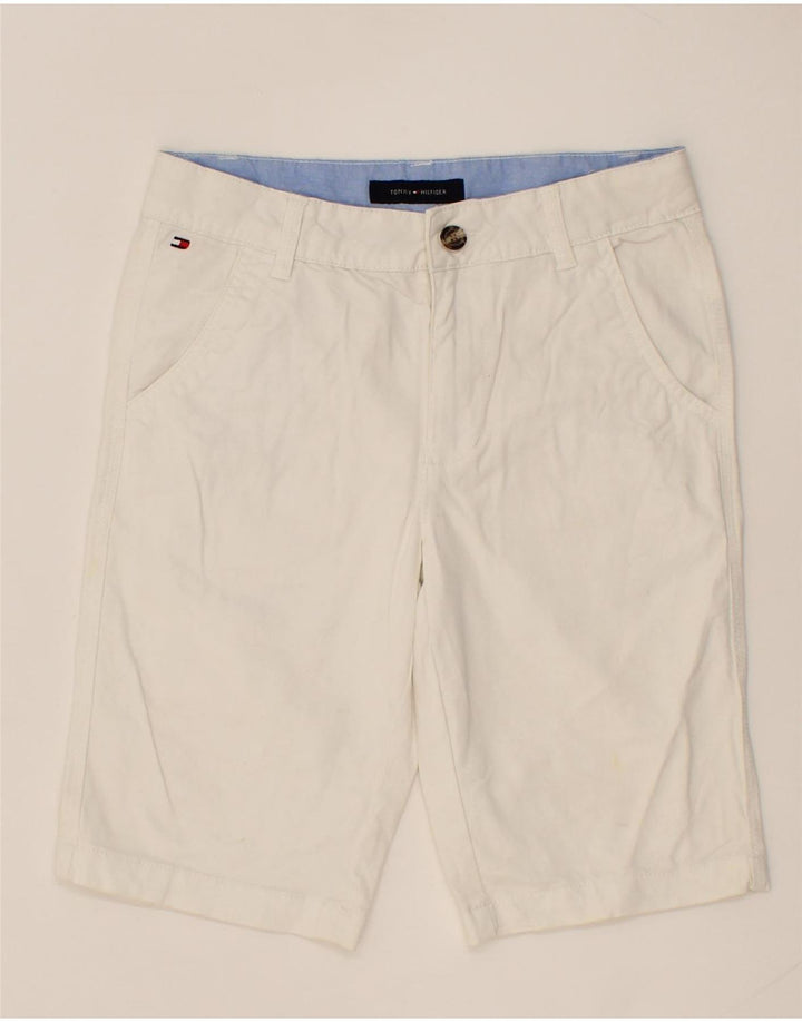 TOMMY HILFIGER Boys Casual Shorts 15-16 Years W30 White Vintage Tommy Hilfiger and Second-Hand Tommy Hilfiger from Messina Hembry 